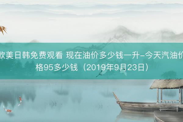 欧美日韩免费观看 现在油价多少钱一升-今天汽油价格95多少钱（2019年9月23日）