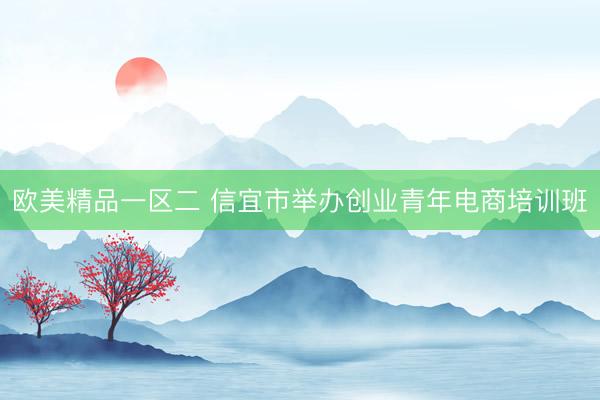 欧美精品一区二 信宜市举办创业青年电商培训班