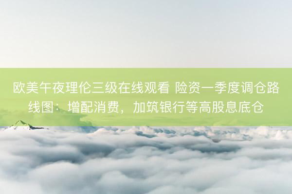 欧美午夜理伦三级在线观看 险资一季度调仓路线图：增配消费，加筑银行等高股息底仓