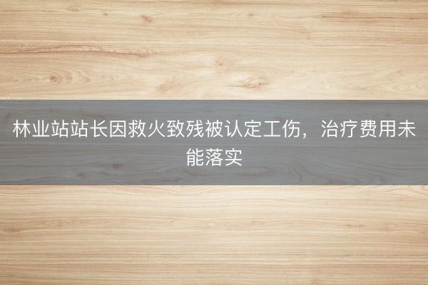 林业站站长因救火致残被认定工伤，治疗费用未能落实