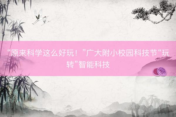 “原来科学这么好玩！”广大附小校园科技节“玩转”智能科技
