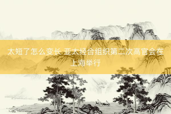 太短了怎么变长 亚太经合组织第二次高官会在上海举行