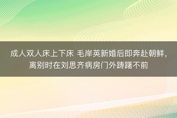 成人双人床上下床 毛岸英新婚后即奔赴朝鲜，离别时在刘思齐病房门外踌躇不前