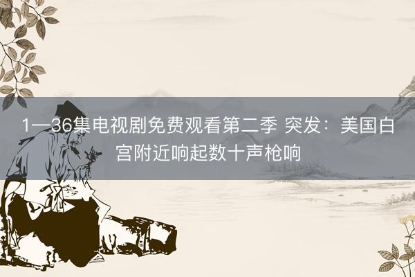 1—36集电视剧免费观看第二季 突发:美国白宫附近响起数十声枪响