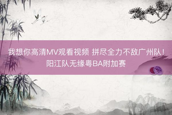我想你高清MV观看视频 拼尽全力不敌广州队！阳江队无缘粤BA附加赛