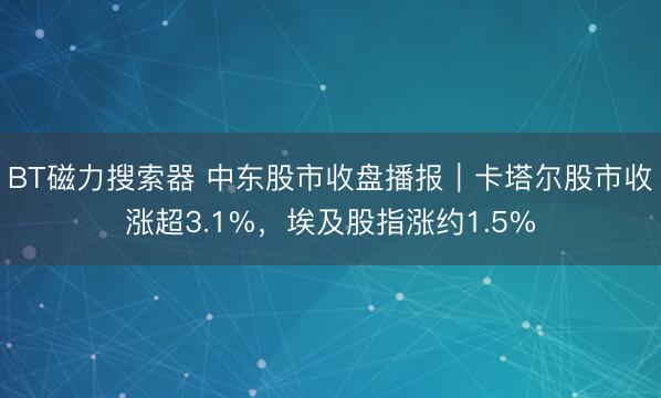 BT磁力搜索器 中东股市收盘播报｜卡塔尔股市收涨超3.1%，埃及股指涨约1.5%