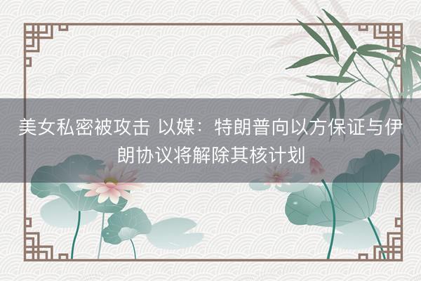 美女私密被攻击 以媒：特朗普向以方保证与伊朗协议将解除其核计划