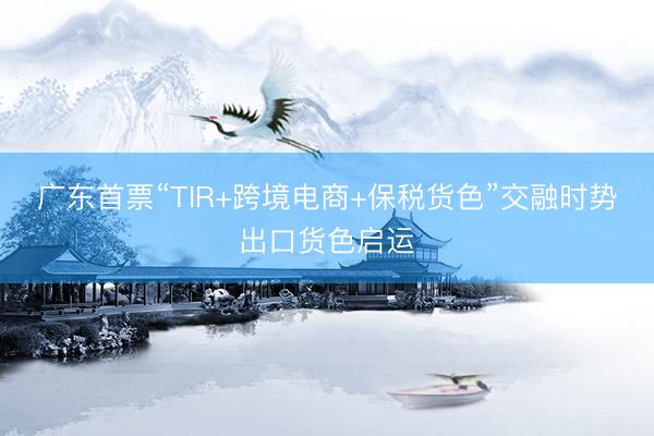 广东首票“TIR+跨境电商+保税货色”交融时势出口货色启运
