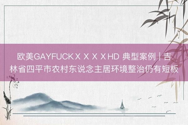欧美GAYFUCKⅩⅩⅩⅩHD 典型案例 | 吉林省四平市农村东说念主居环境整治仍有短板