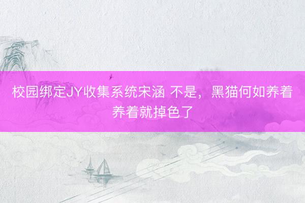 校园绑定JY收集系统宋涵 不是，黑猫何如养着养着就掉色了