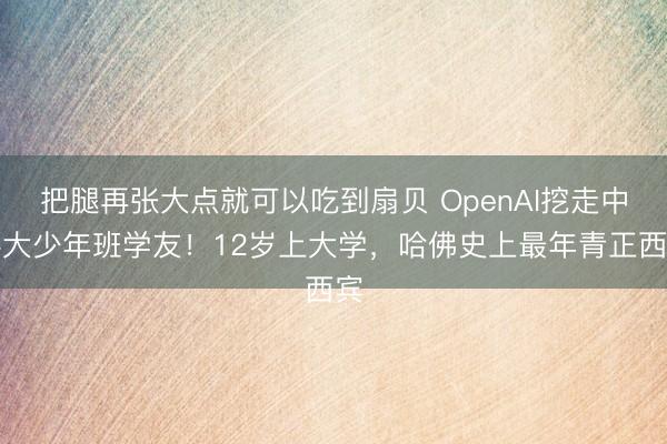 把腿再张大点就可以吃到扇贝 OpenAI挖走中科大少年班学友！12岁上大学，哈佛史上最年青正西宾