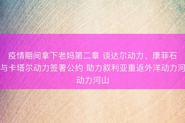 疫情期间拿下老妈第二章 谈达尔动力、康菲石油与卡塔尔动力签署公约 助力叙利亚重返外洋动力河山