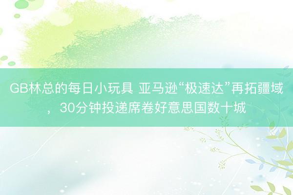 GB林总的每日小玩具 亚马逊“极速达”再拓疆域，30分钟投递席卷好意思国数十城