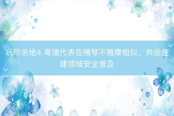 玩尽杀绝4 粤澳代表在横琴不雅摩相似，共促住建领域安全普及