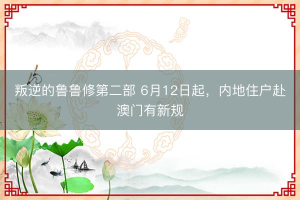 叛逆的鲁鲁修第二部 6月12日起，内地住户赴澳门有新规