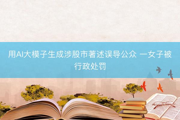 用AI大模子生成涉股市著述误导公众 一女子被行政处罚