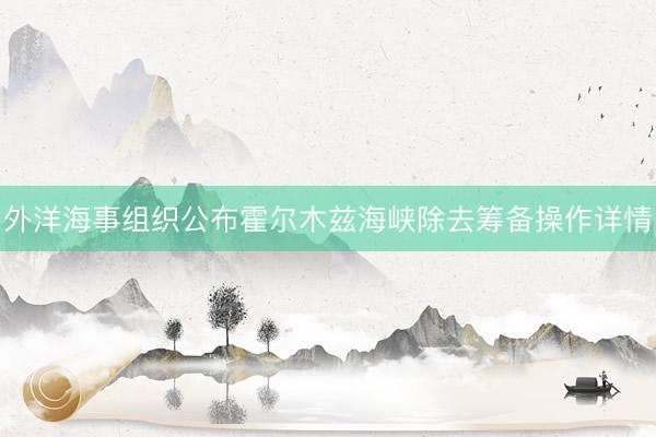 外洋海事组织公布霍尔木兹海峡除去筹备操作详情